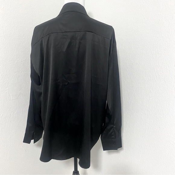 SHEIN Long Sleeve Button Down 100% Polyester Blouse Black Size Medium - Picture 5 of 8